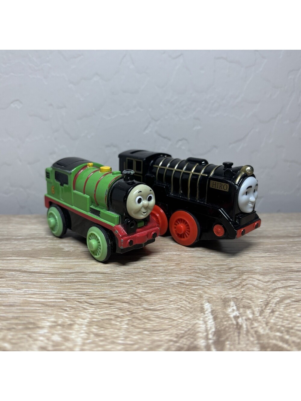 Thomas Take-n-Play Diecast Metal Train Lot Percy Green #6 & Hiro Black #51